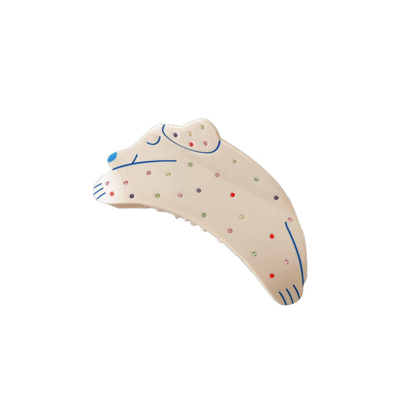 Wholesale Autumn/Winter Cute Puppy Shaped Color Diamond Acetate Hair Clip